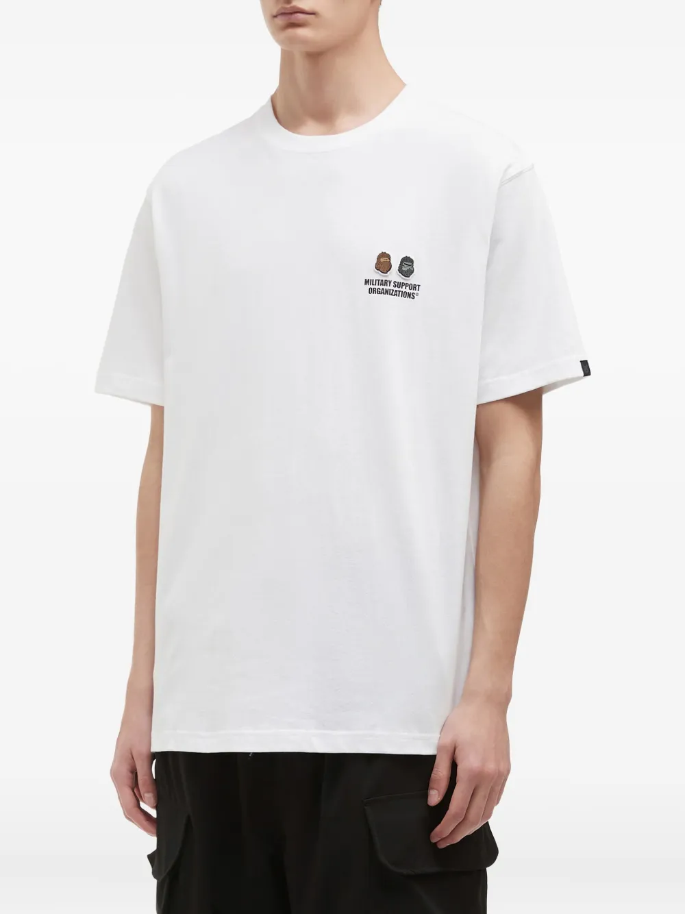 Fingercroxx Embroidered-logo Crew-neck T-shirt In White