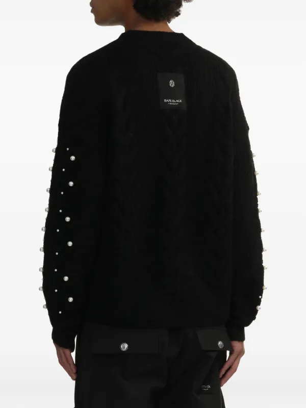 A BATHING APE® ケーブルニット カーディガン | ブラック | FARFETCH JP