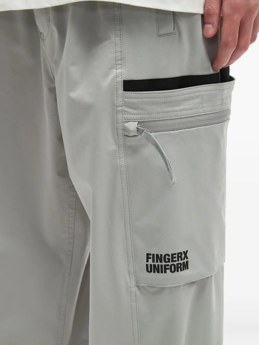 Fingercroxx Cargo-pocket Trousers In Gray