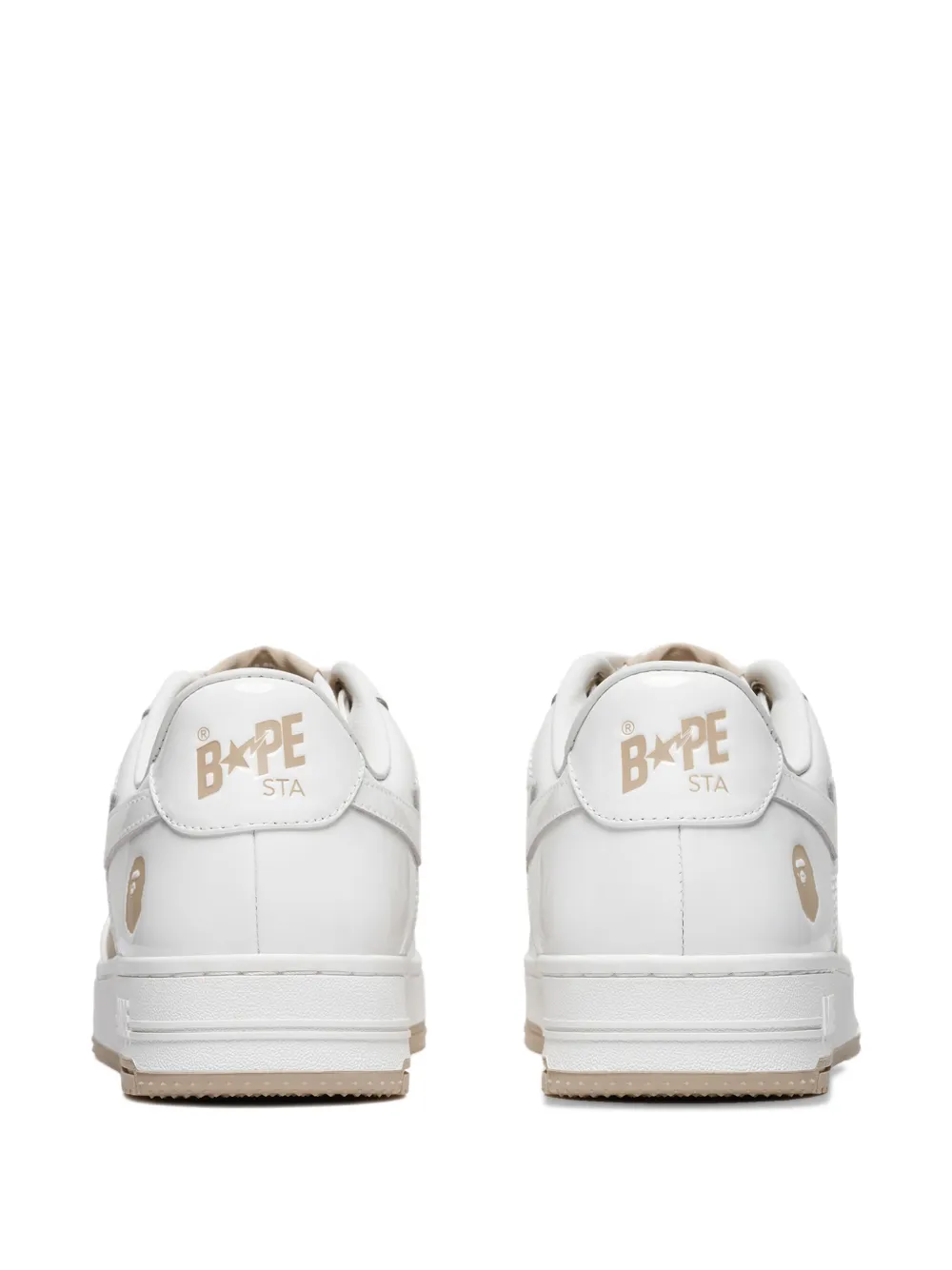 A BATHING APE star-patch leather sneakers White