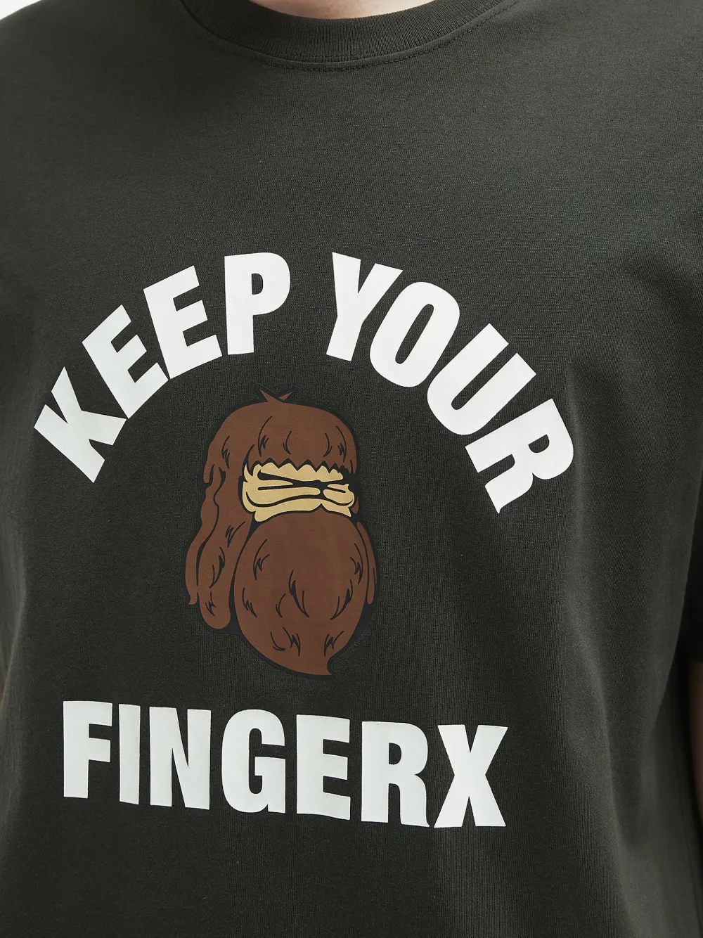 Fingercroxx Logo-graphic Crew-neck T-shirt In Green