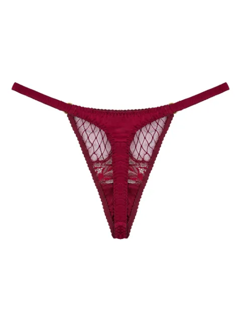 Fleur Of England lace-paneled silk thong