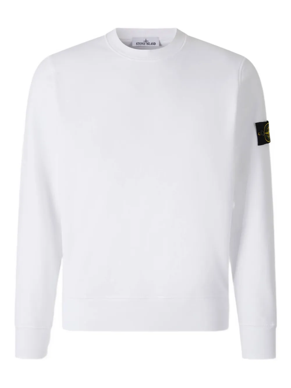Stone Island logo-patch crew-neck sweater | White | Image 1