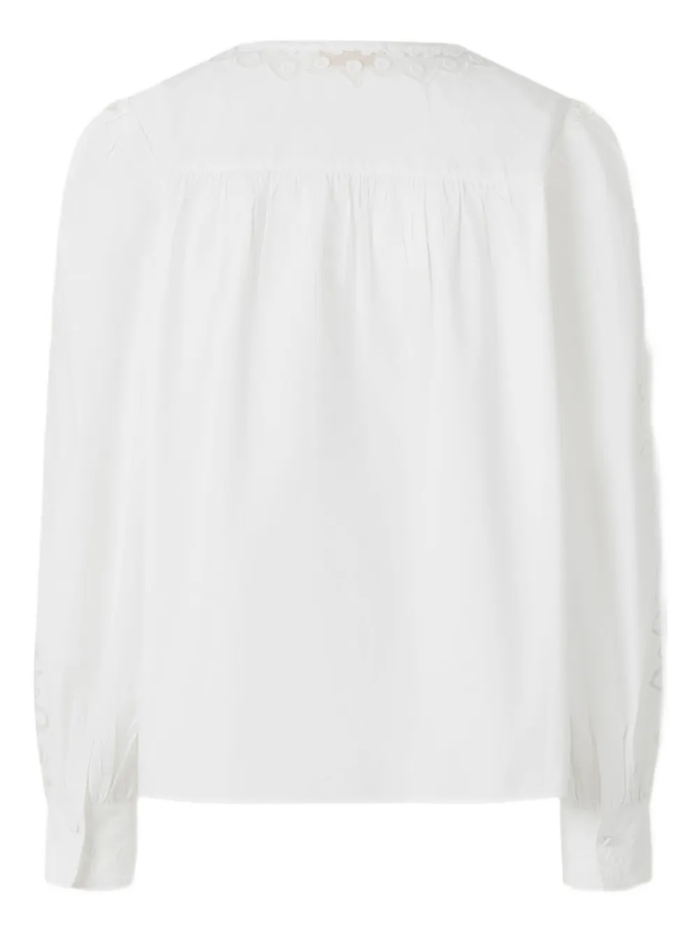 Ulla Johnson embroidered lace-insert blouse Wit