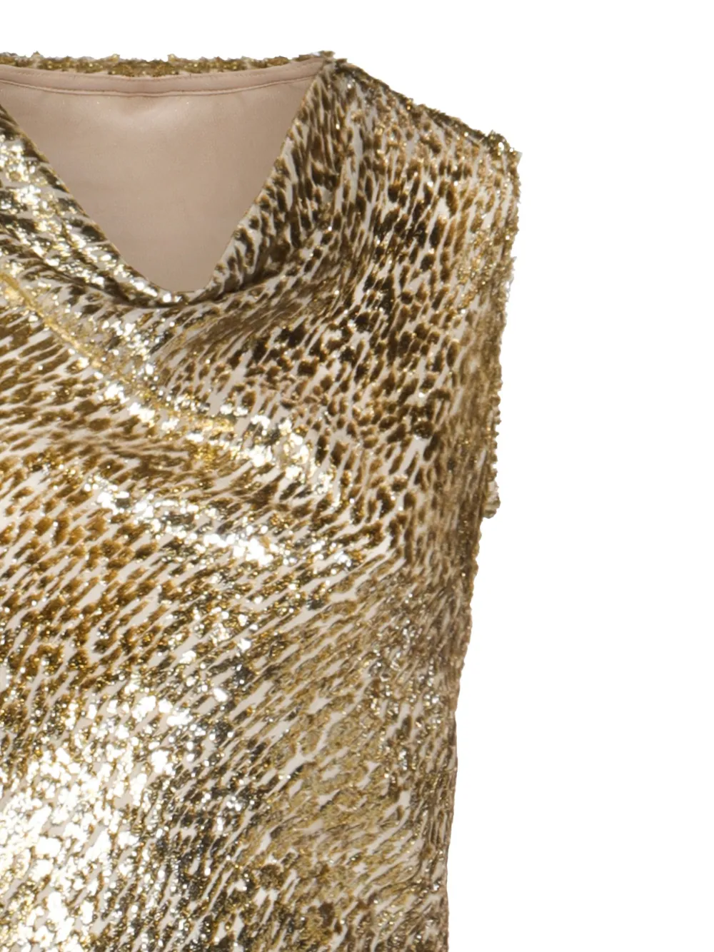 Self-portrait Sleeveless Fil-coupe Maxi Dress In Gold