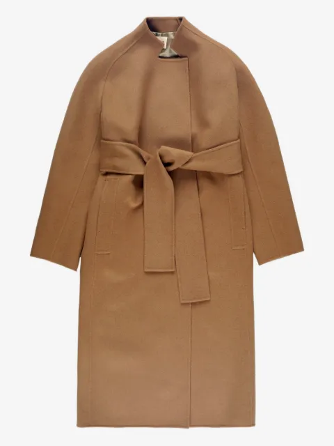 KHAITE belted wrap single-breasted coat