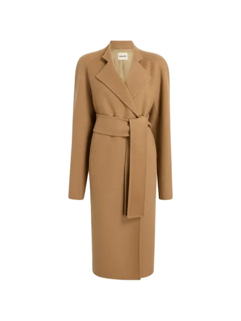 KHAITE belted wrap single-breasted coat