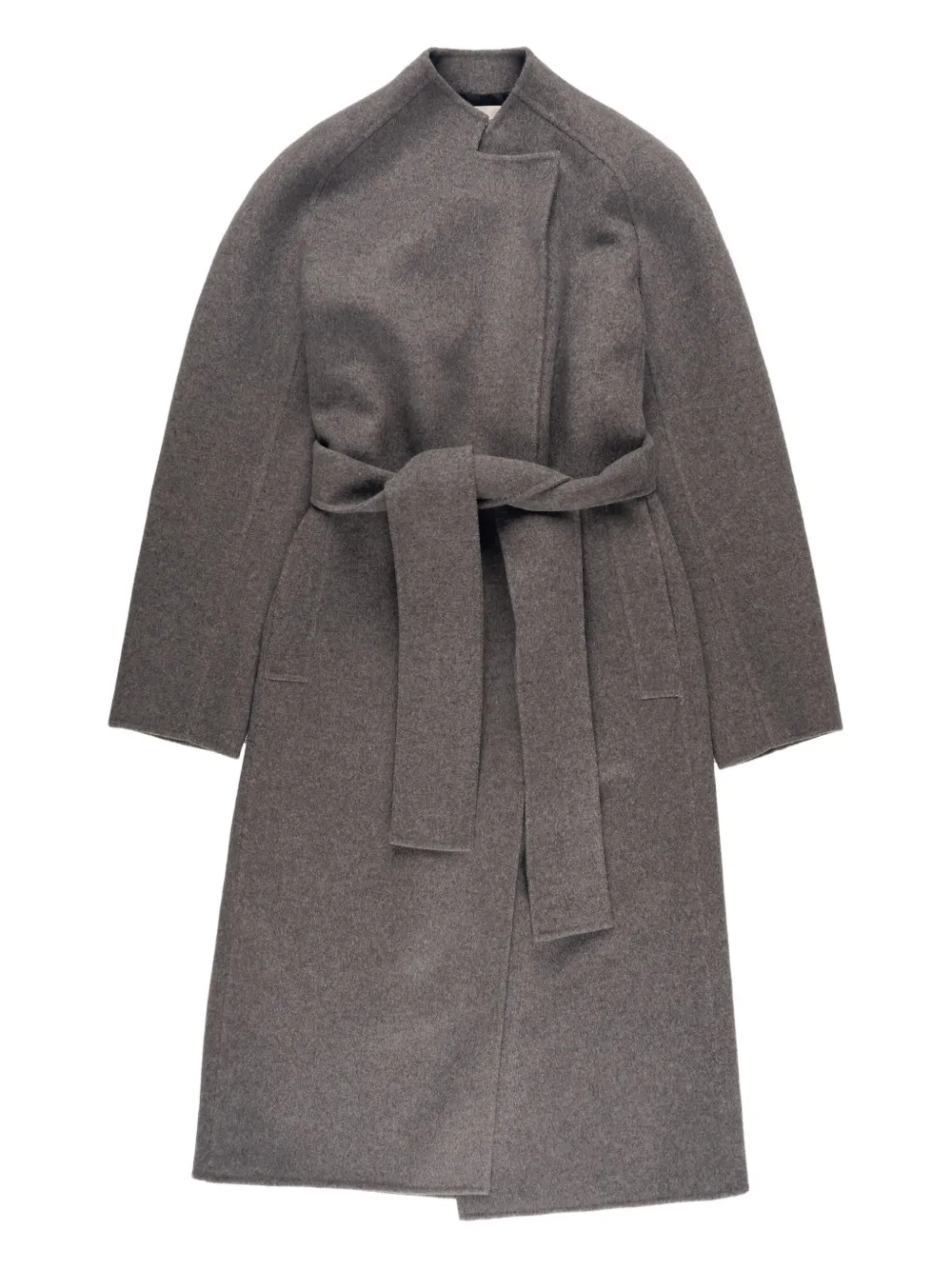 belted wool single-breasted coat