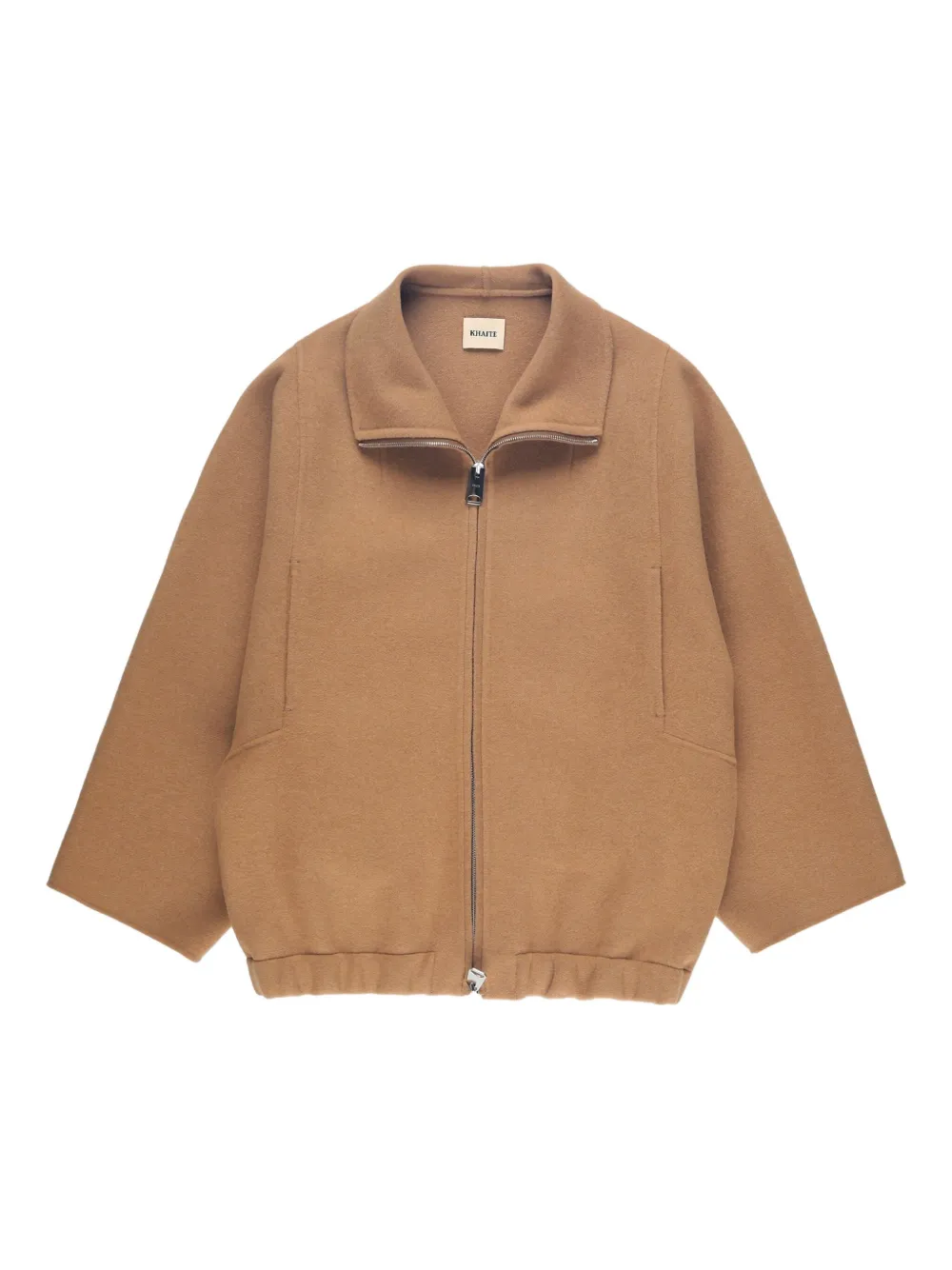 wide-sleeve zip-front jacket