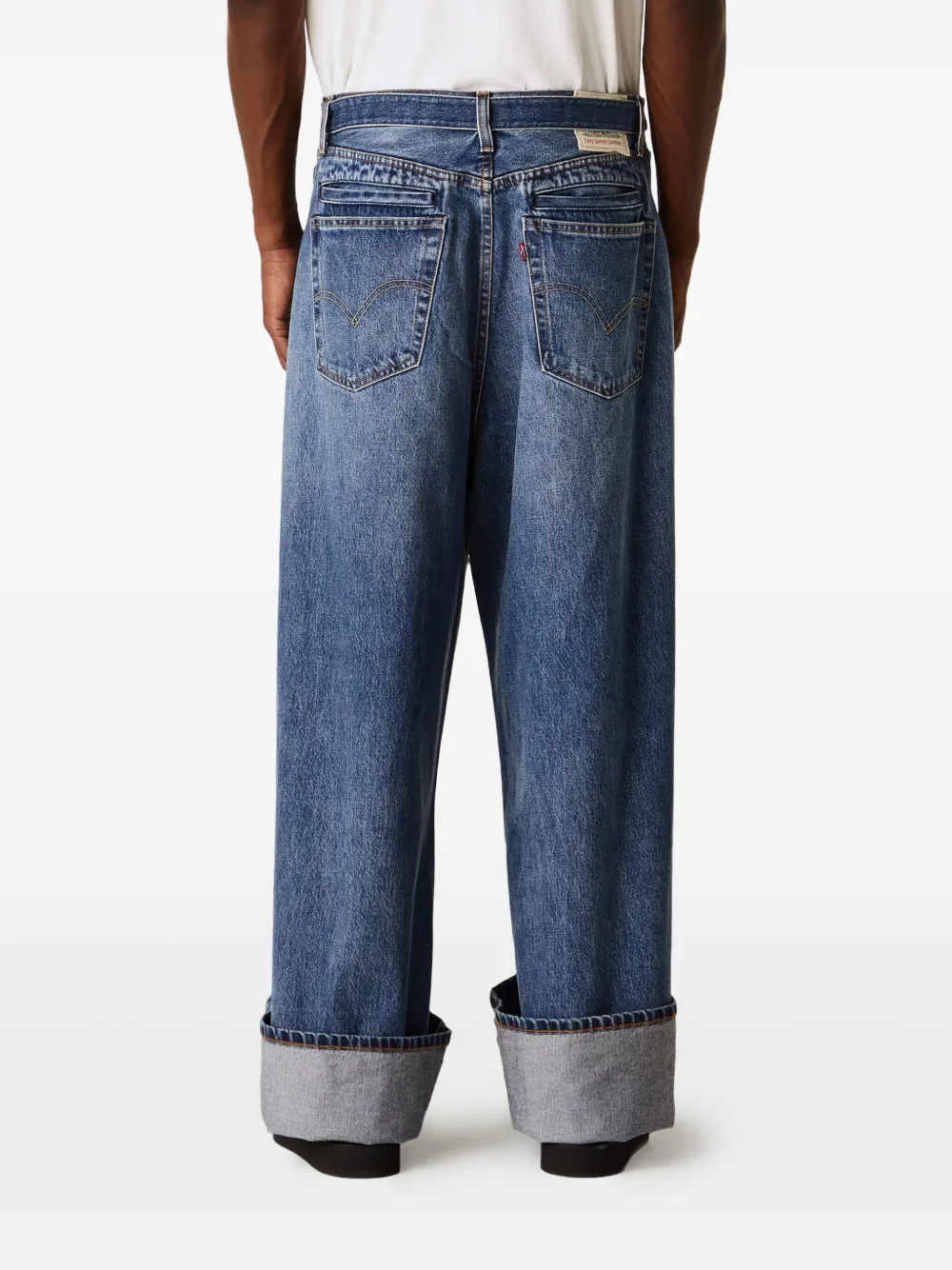 sacai Jeans met wijde pijpen Blauw