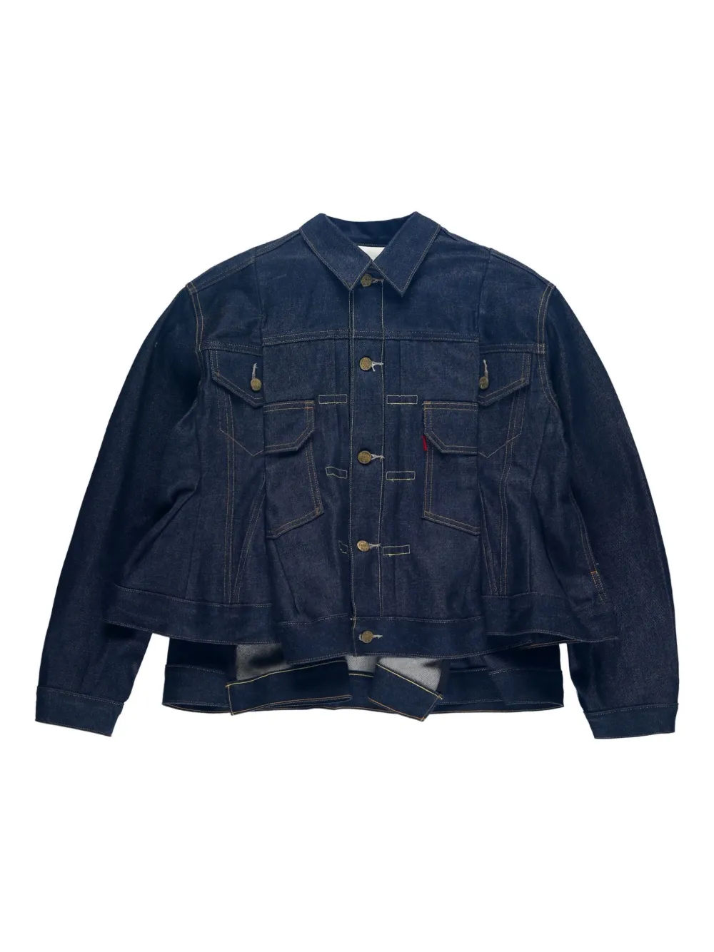Sacai x Levi's pleated denim jacket Blauw