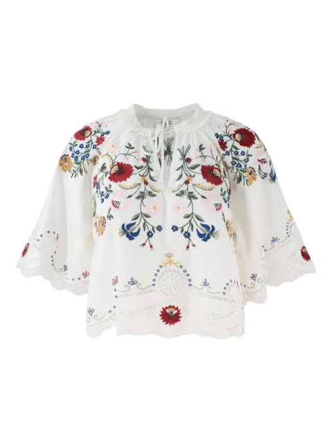 Sea embroidered eyelet blouse 