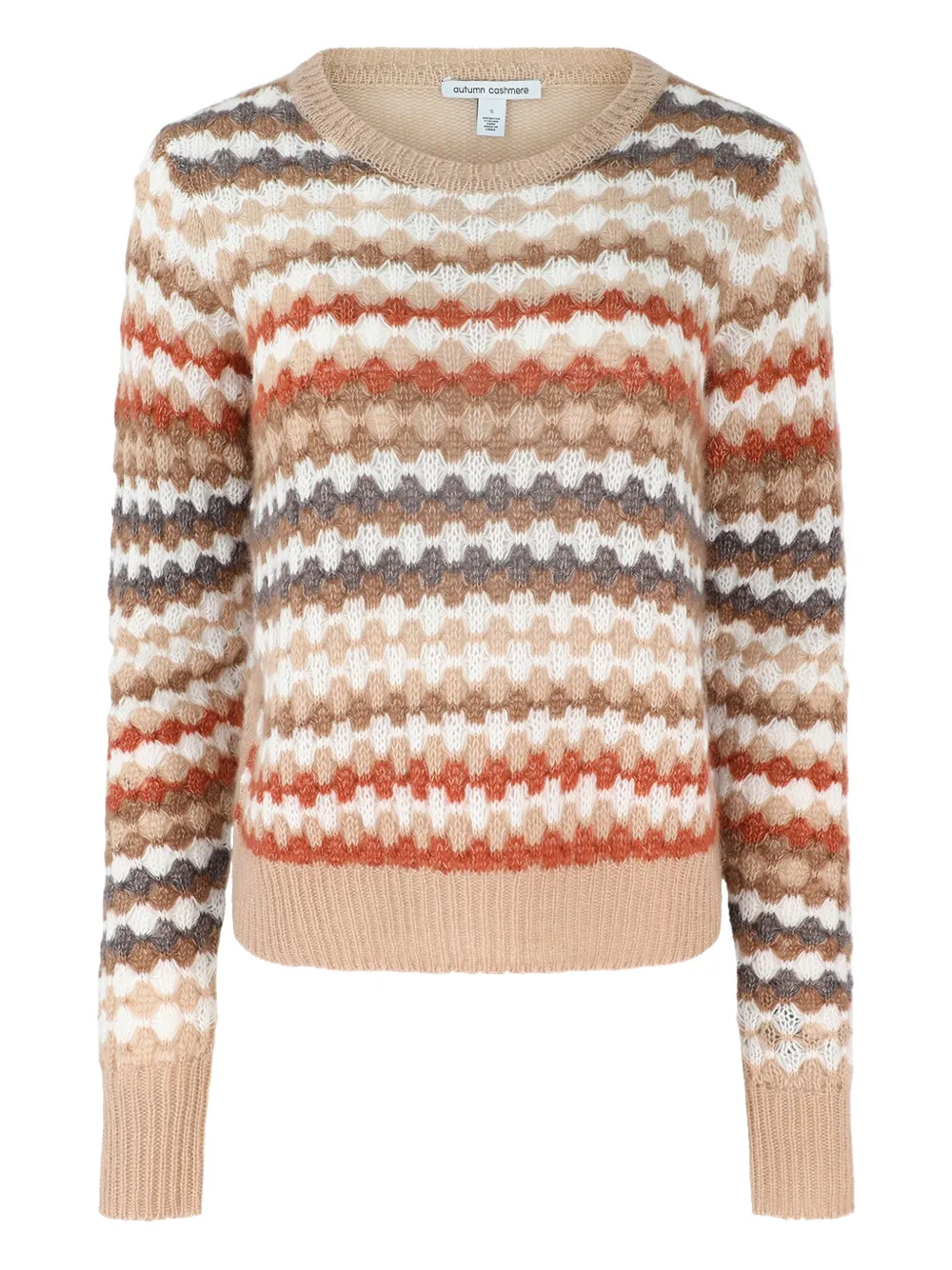 Autumn Cashmere Striped Crew-neck Sweater In Multi