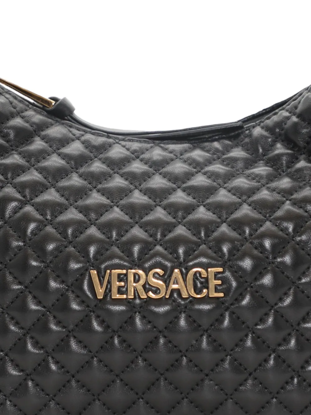 Versace Gewatteerde schoudertas - Zwart