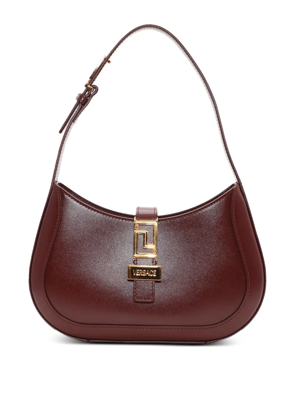 Versace Small Greca Goddess Leather Shoulder Bag In Red