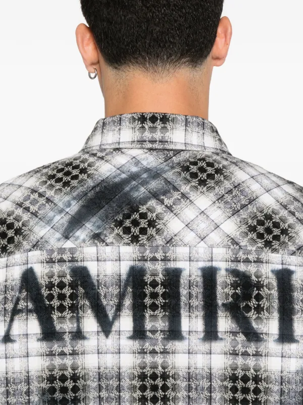 AMIRI チェック シャツ | ブラック | FARFETCH JP