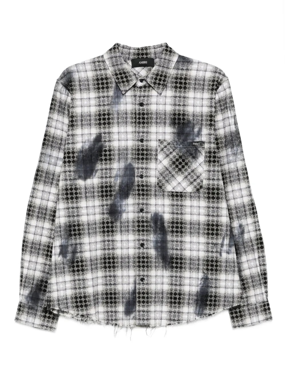 AMIRI checked frayed shirt Zwart