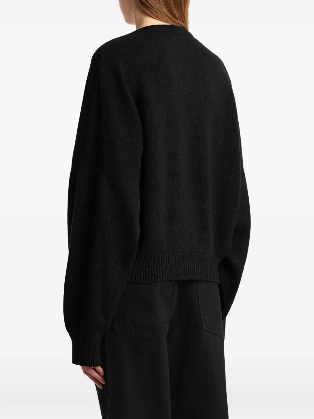 KHAITE Wolfe Cashmere Sweater in Black, view 5