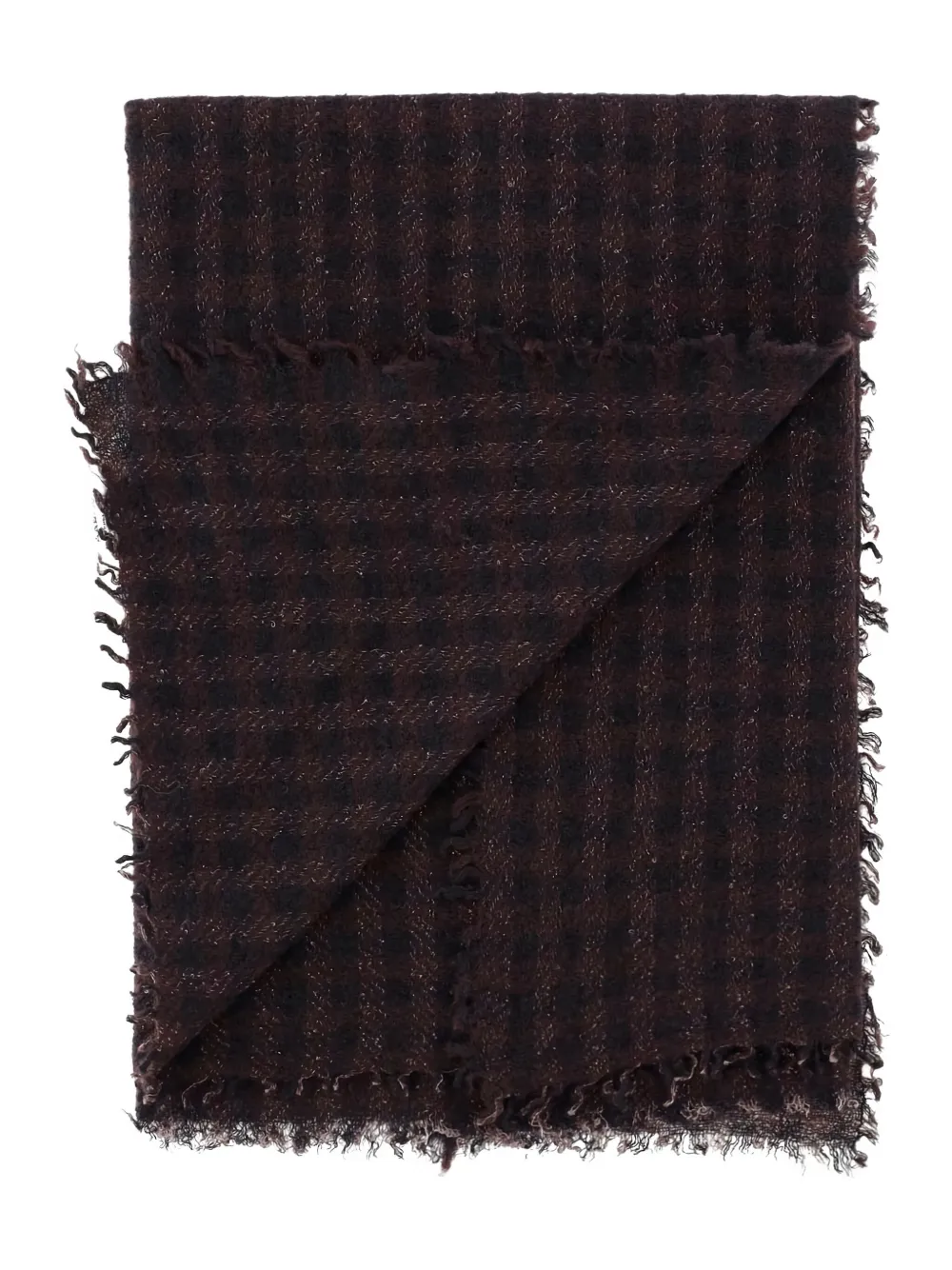 Faliero Sarti plaid fringed scarf Bruin