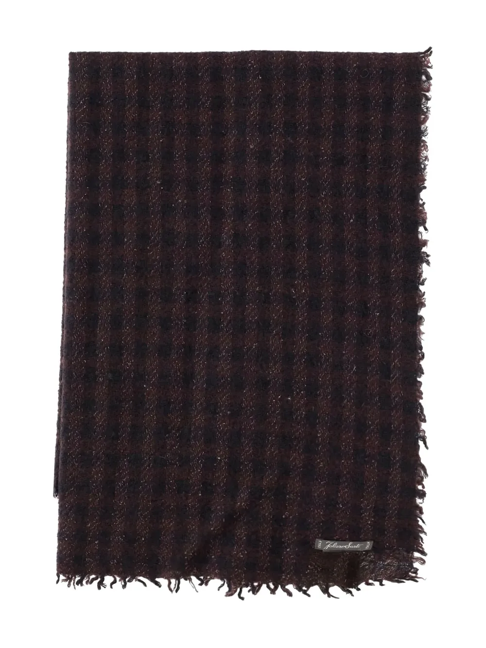 Faliero Sarti plaid fringed scarf Bruin