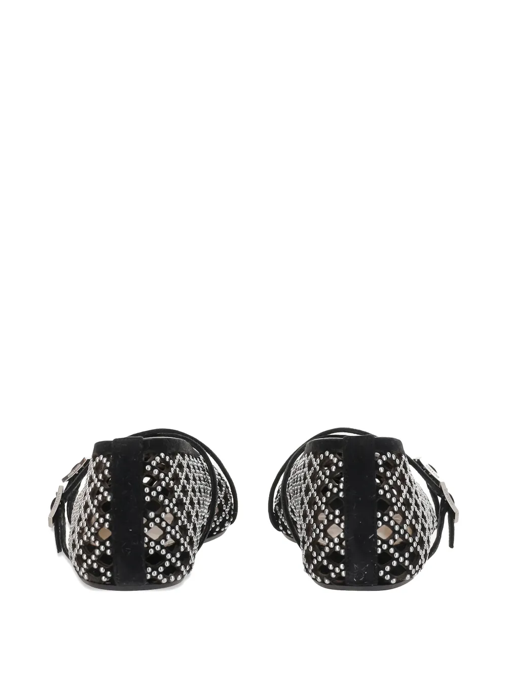 MACH & MACH embellished leather ballet flats Black