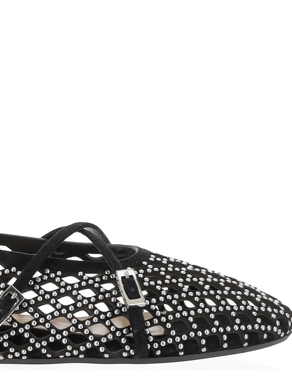 MACH & MACH embellished leather ballet flats Black