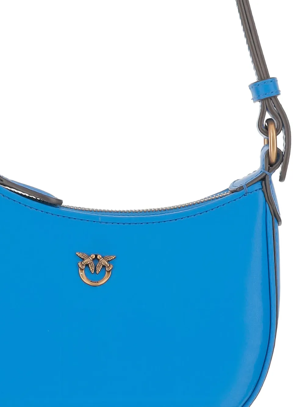 PINKO Half Moon leren schoudertas Blauw