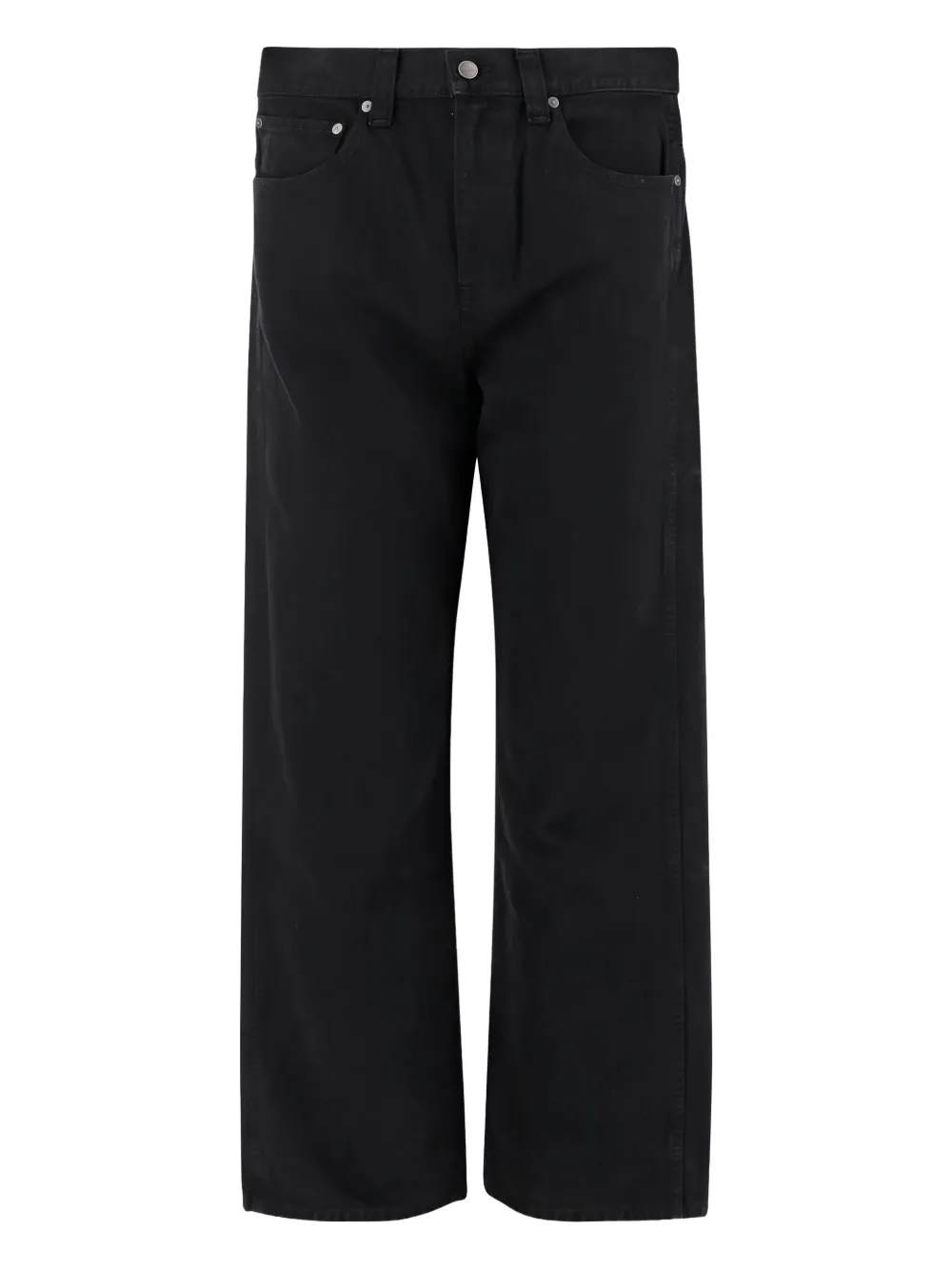 Khaite Cotton Straight-leg Jeans In Black