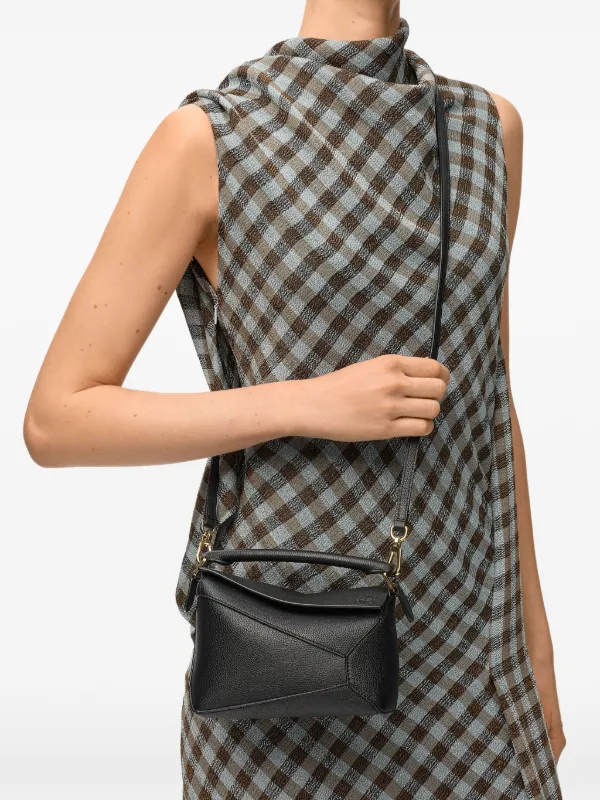 LOEWE Mini Puzzle Edge Bag In Soft Grained Calfskin | Black | FARFETCH