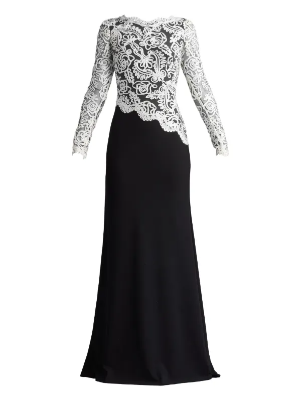 Tadashi Shoji lace-insert Long Dress Black FARFETCH AZ