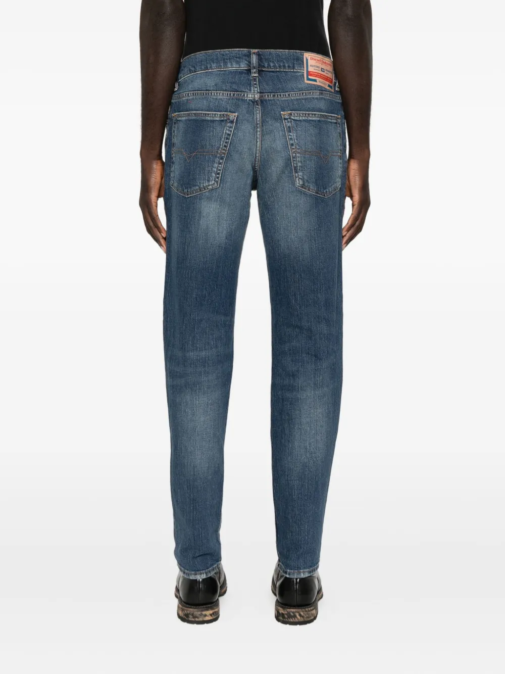 Diesel D-FINITIVE denim jeans met logoplakkaat Blauw