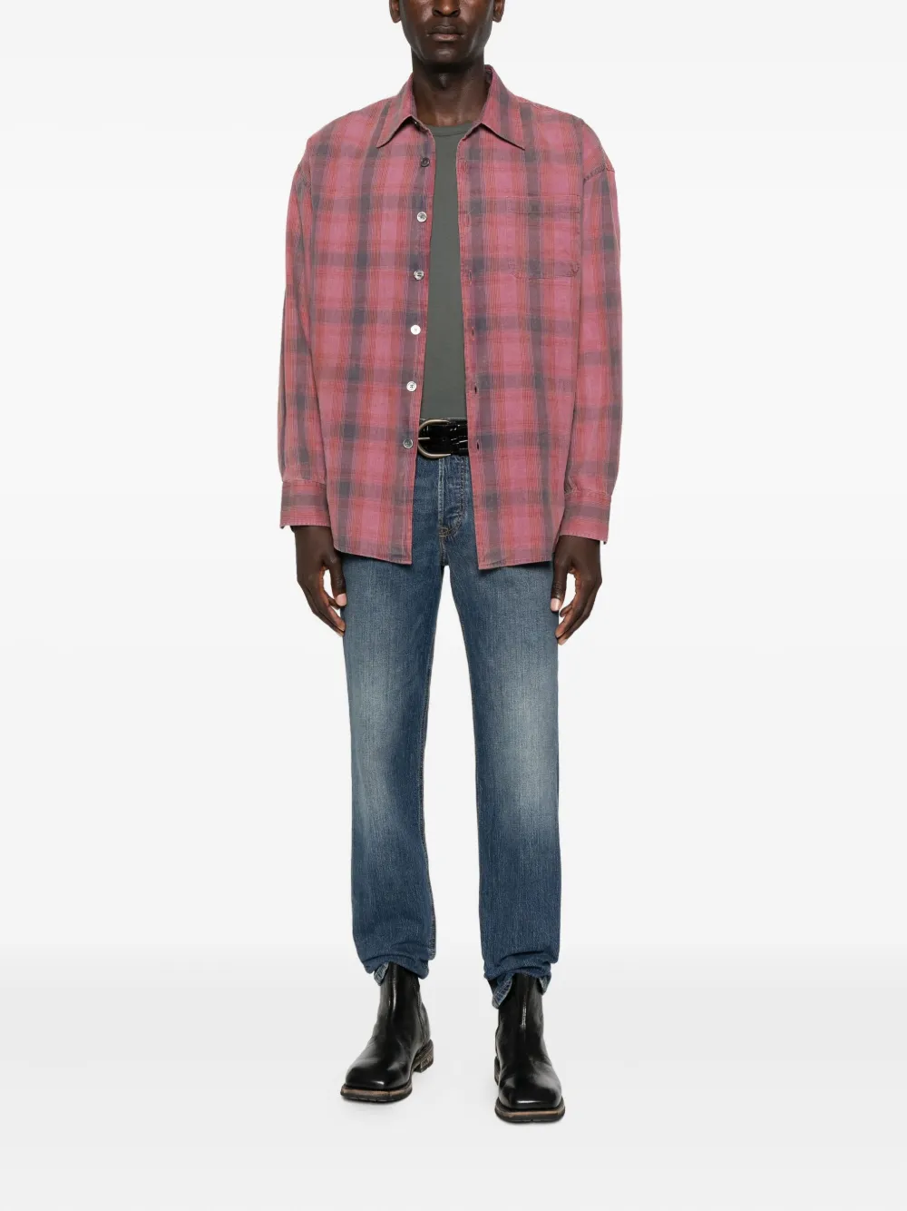 Diesel D-FINITIVE logo-plaque denim jeans - Blauw