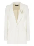 CHIARA BONI La Petite Robe rose-applique single-breasted blazer - White