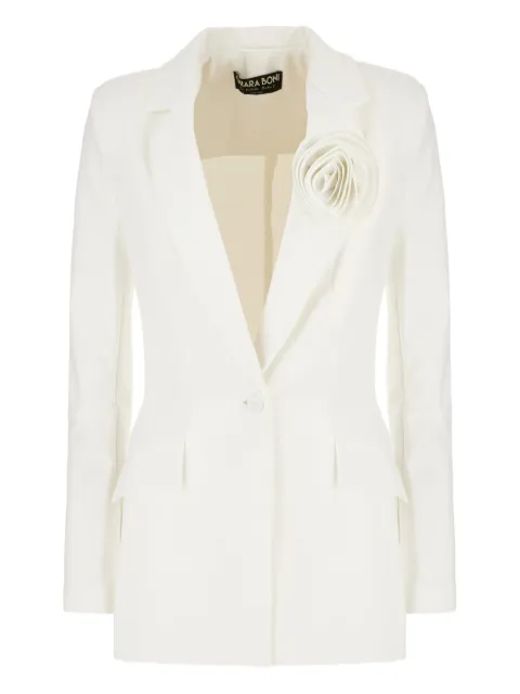 CHIARA BONI La Petite Robe rose-applique single-breasted blazer