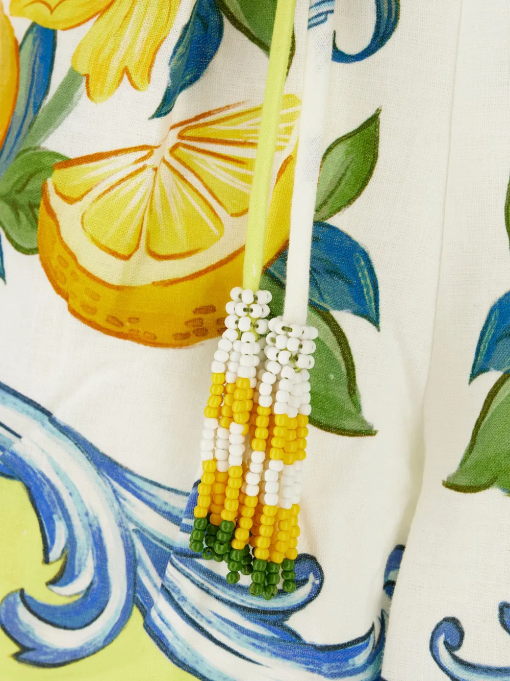 FARM Rio Shorts met citroenprint en kralen Wit