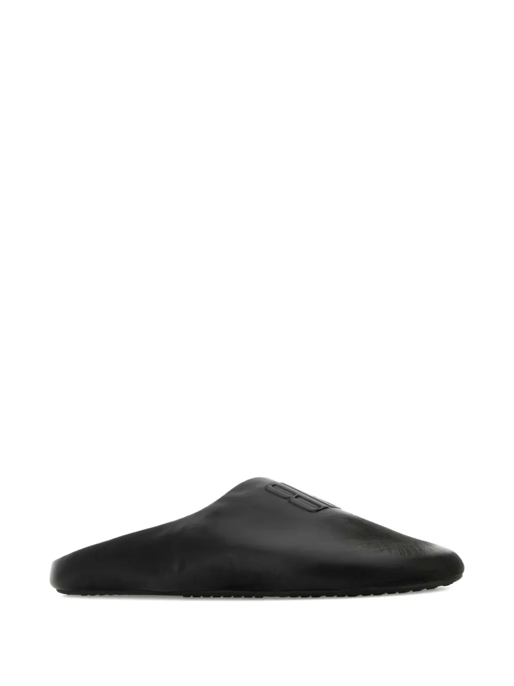 Balenciaga leather logo mules Black