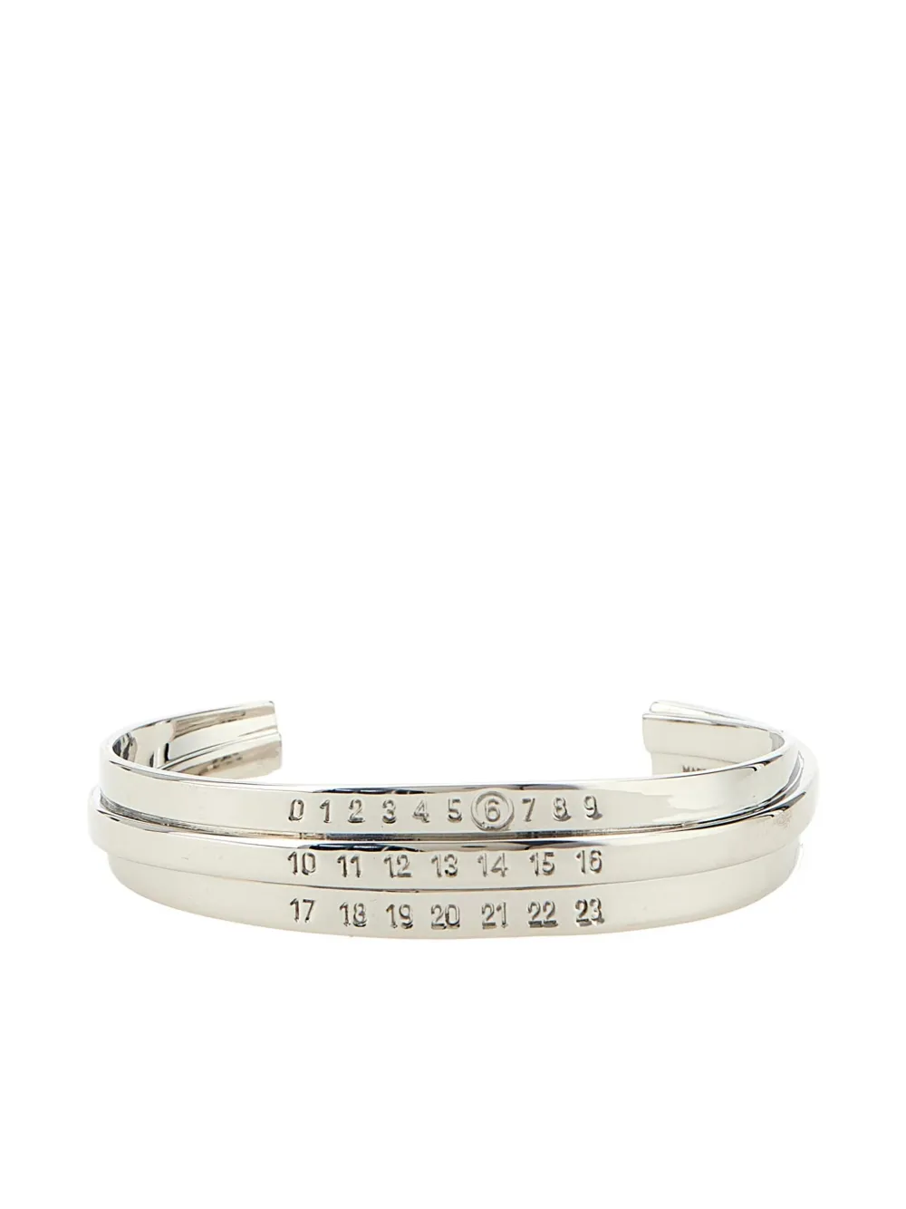 MM6 Maison Margiela numerical-engraved cuff bracelet - Argento