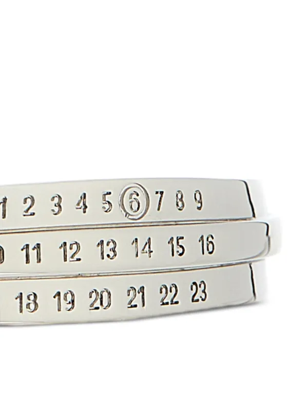 MM6 Maison Margiela numerical-engraved Cuff Bracelet | Silver