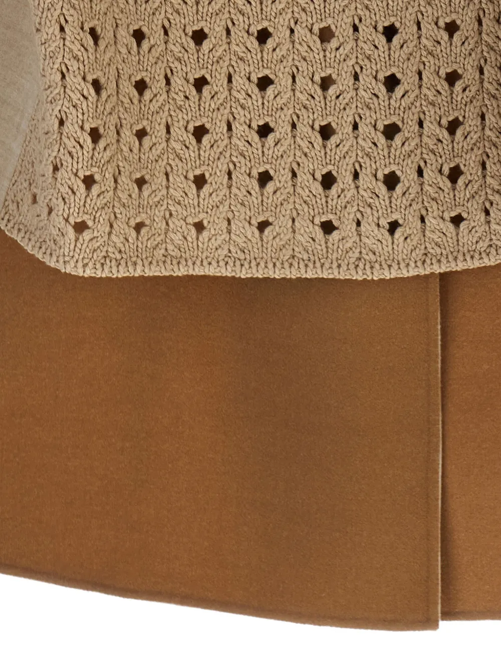 Fabiana Filippi Tricot Wool Vest Gilet Beige In Brown