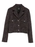 Maje tweed sequin-embellished blazer - Brown