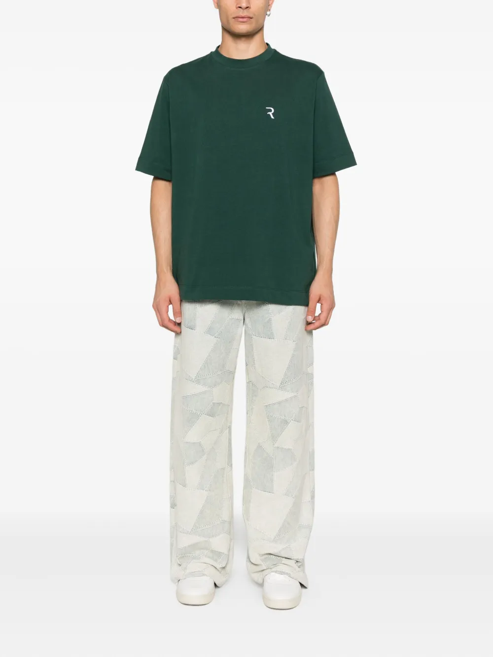 Rhun T-shirt met geborduurd logo - Groen