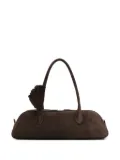 Magda Butrym Briggitte rose-embellished suede tote bag - Brown