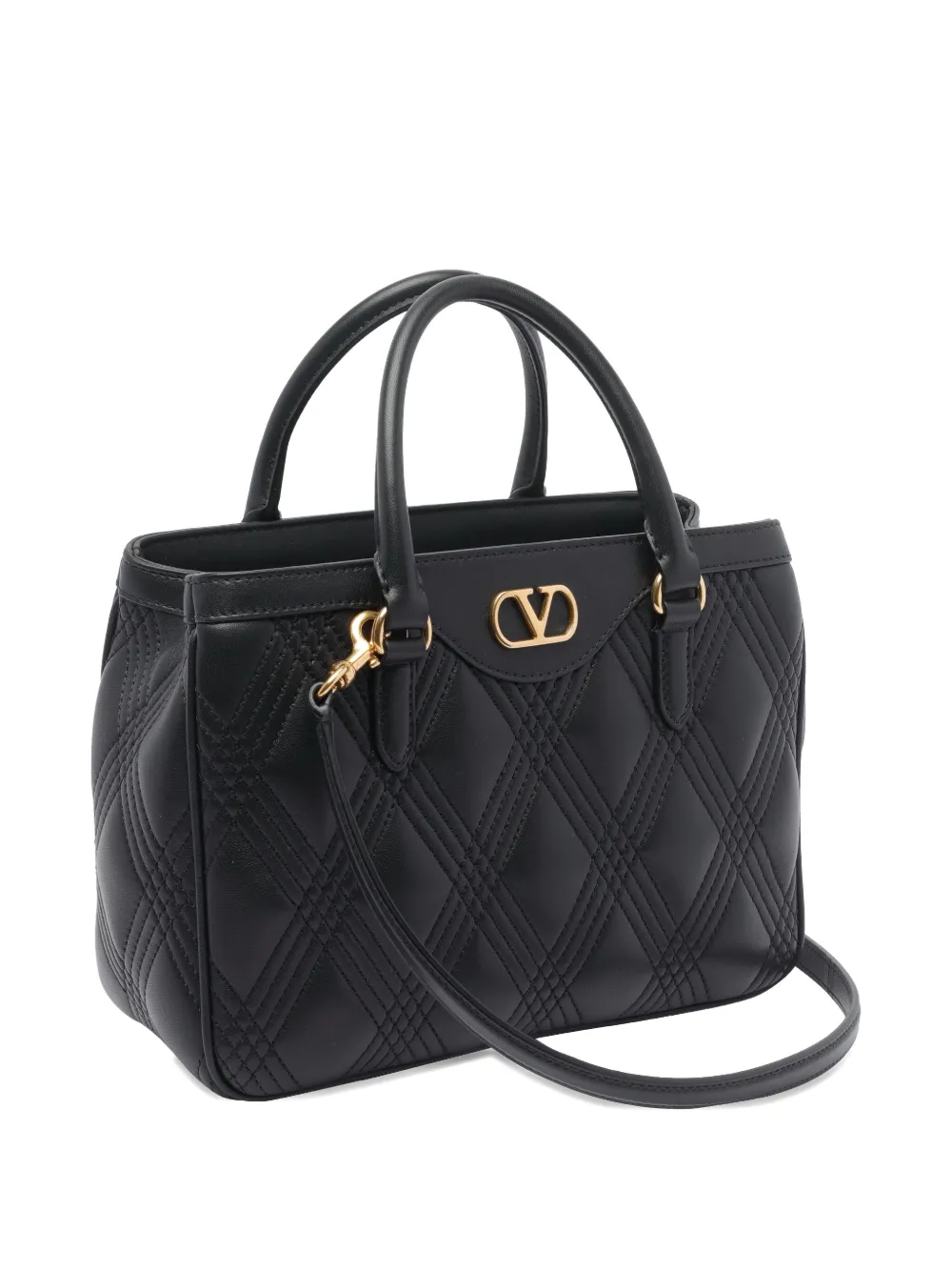 Valentino Garavani VLogo quilted leather handbag Zwart
