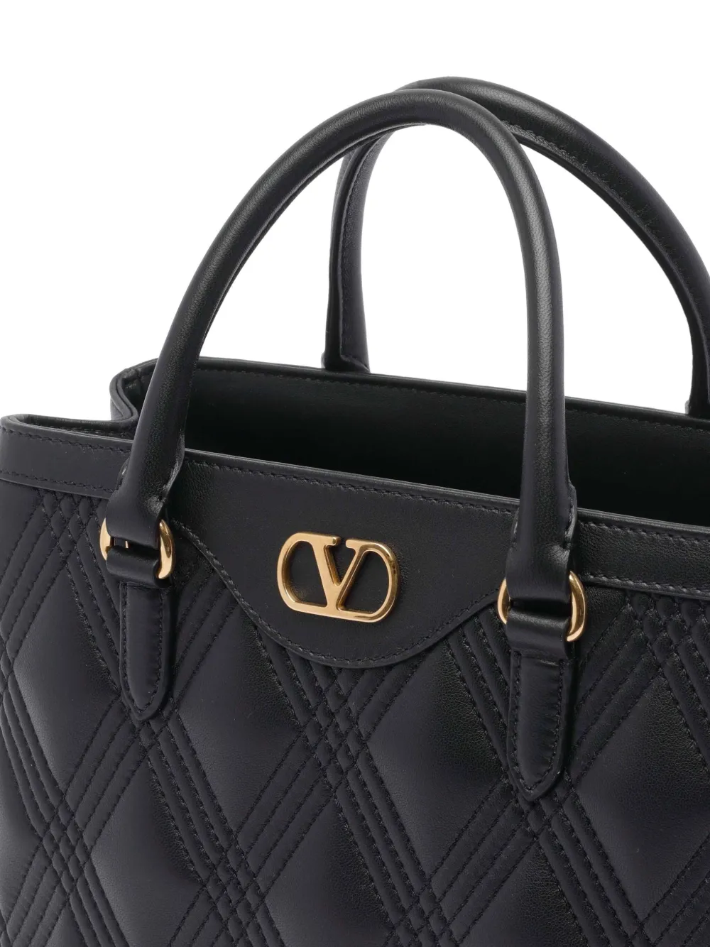 Valentino Garavani VLogo quilted leather handbag Zwart