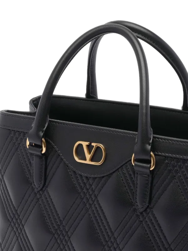 Valentino Garavani Vロゴ キルティング ハンドバッグ | ブラック