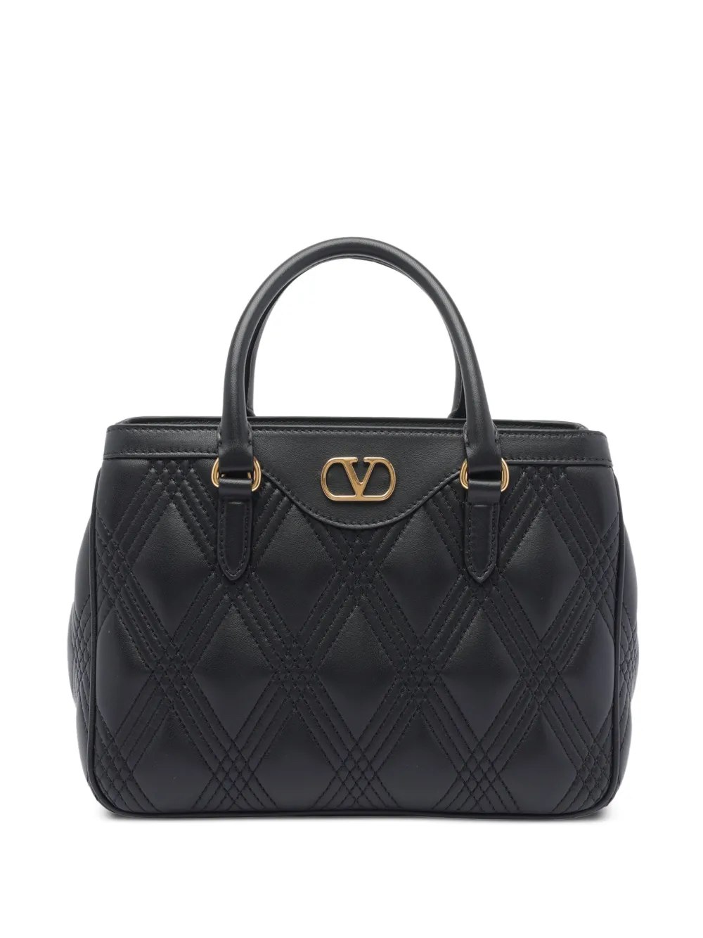 Valentino Garavani VLogo quilted leather handbag Zwart