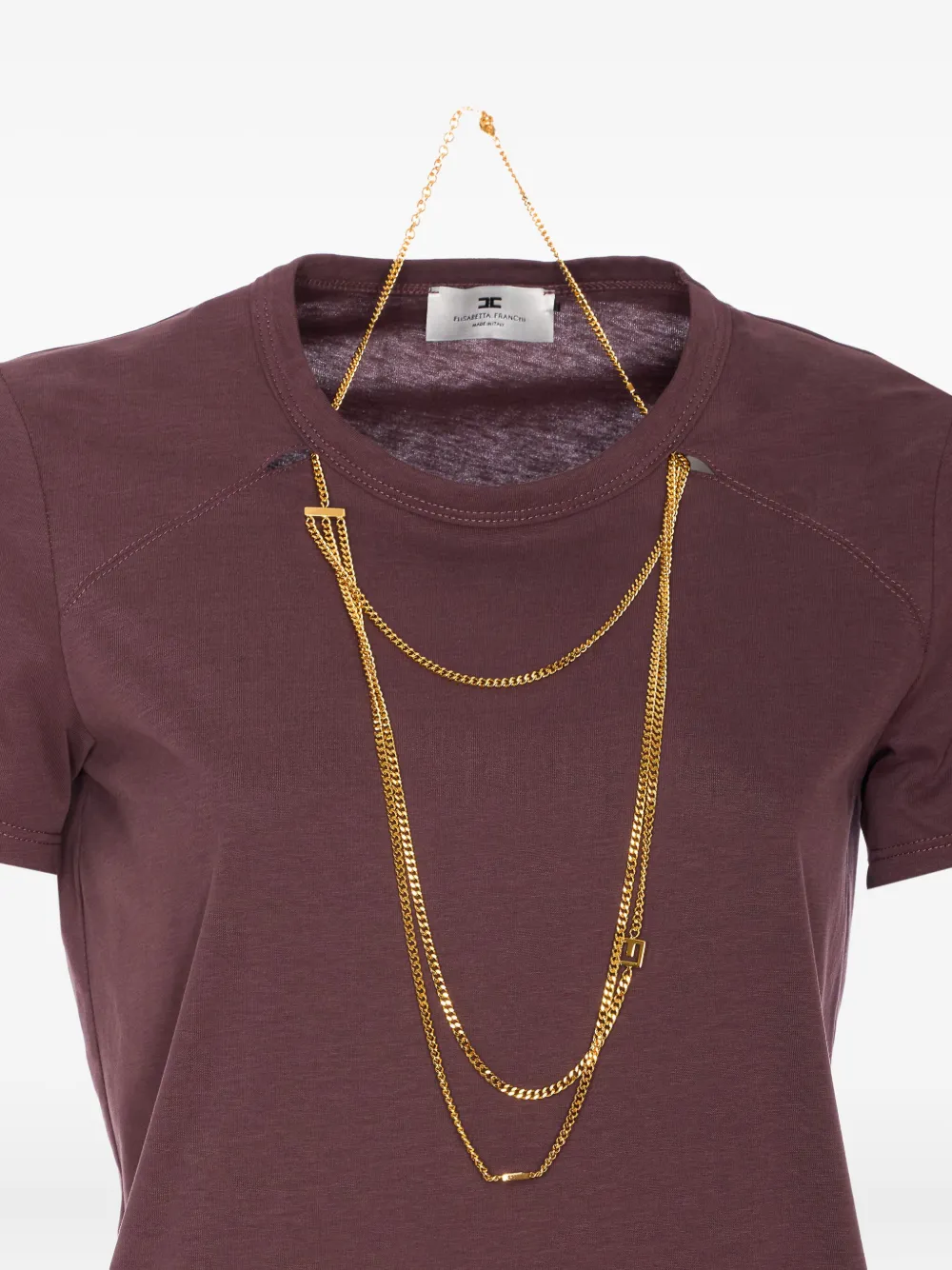 Elisabetta Franchi chain-detail T-shirt Rood