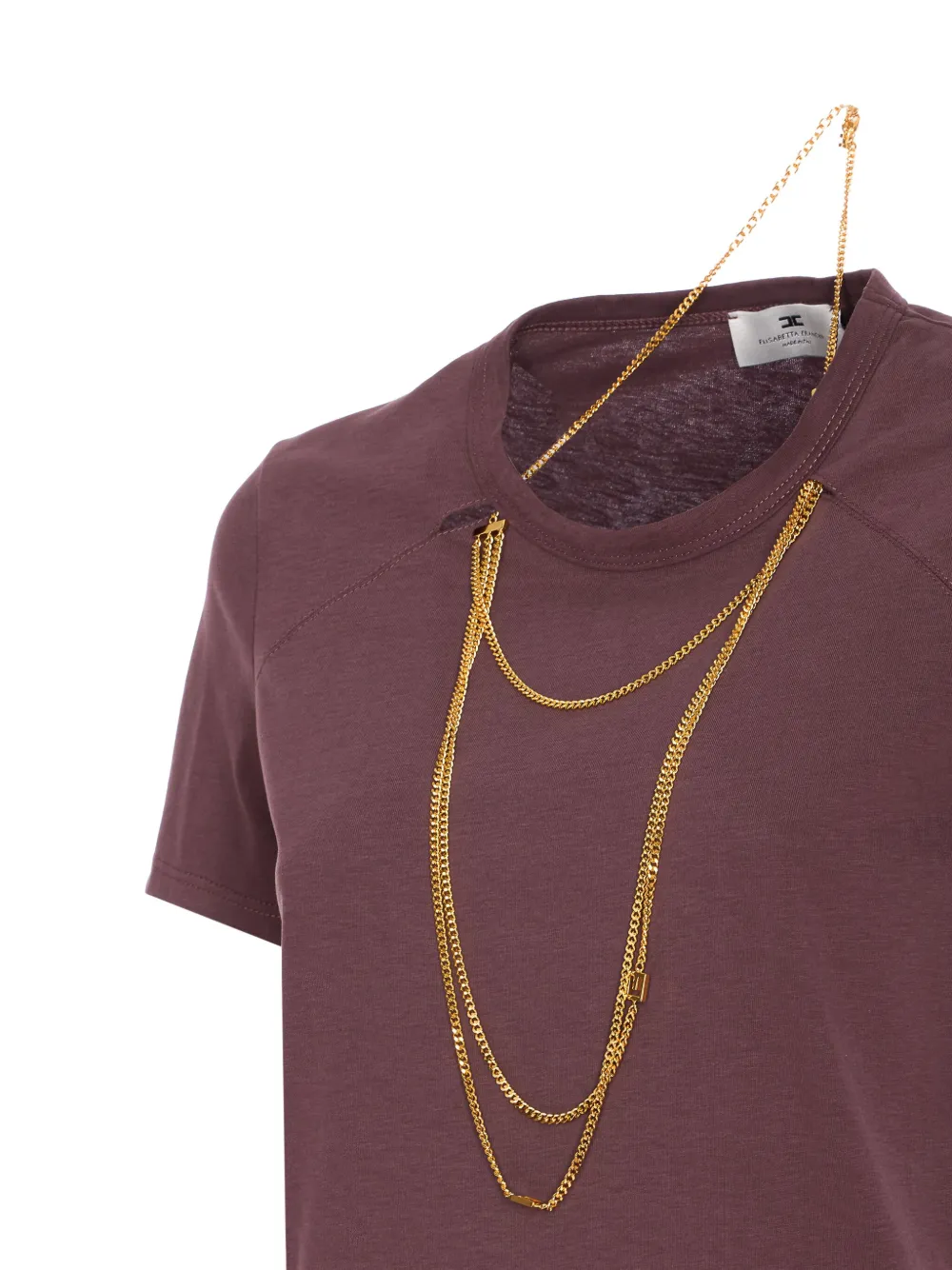Elisabetta Franchi chain-detail T-shirt Rood