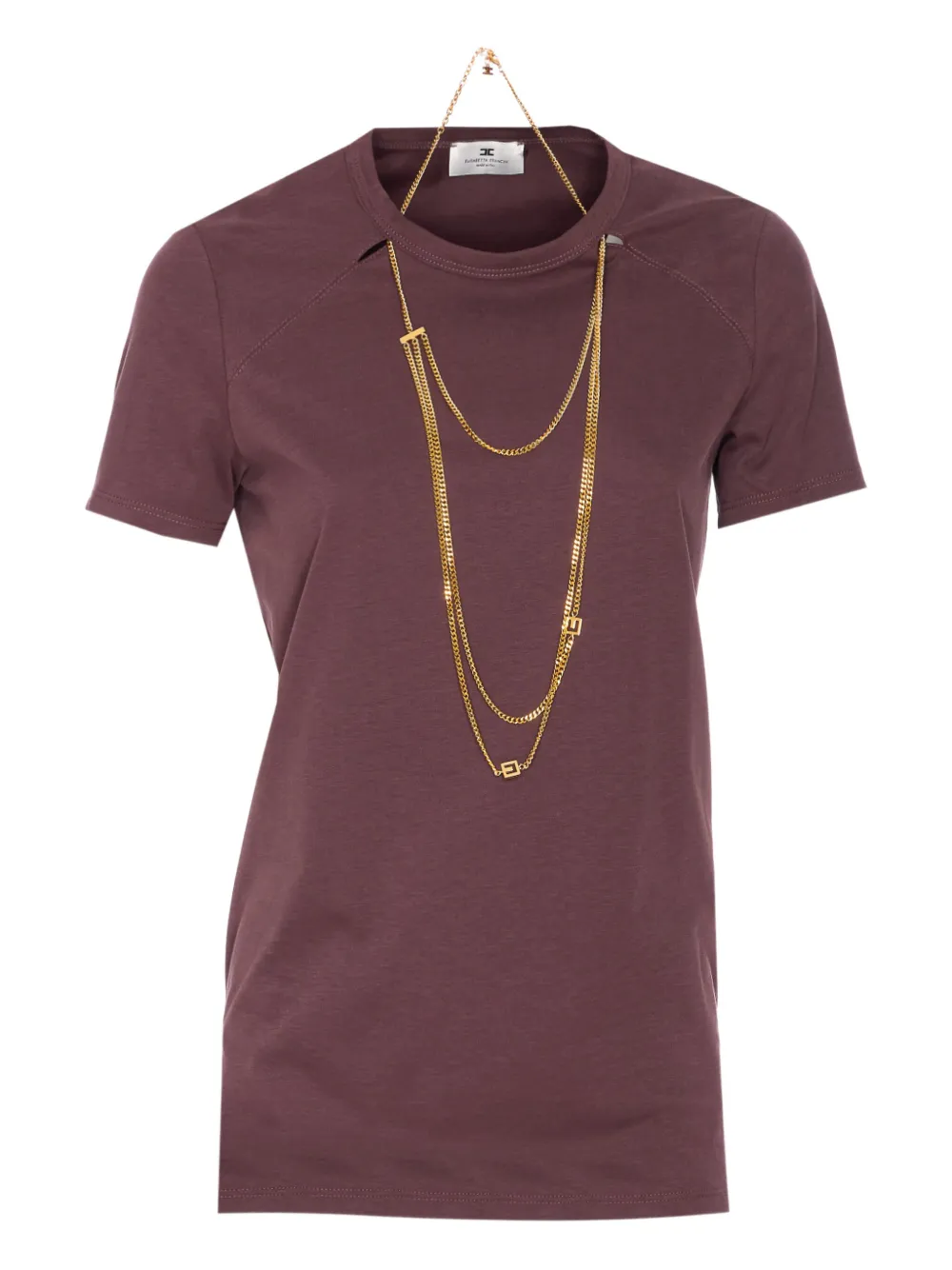 Elisabetta Franchi chain-detail T-shirt Rood