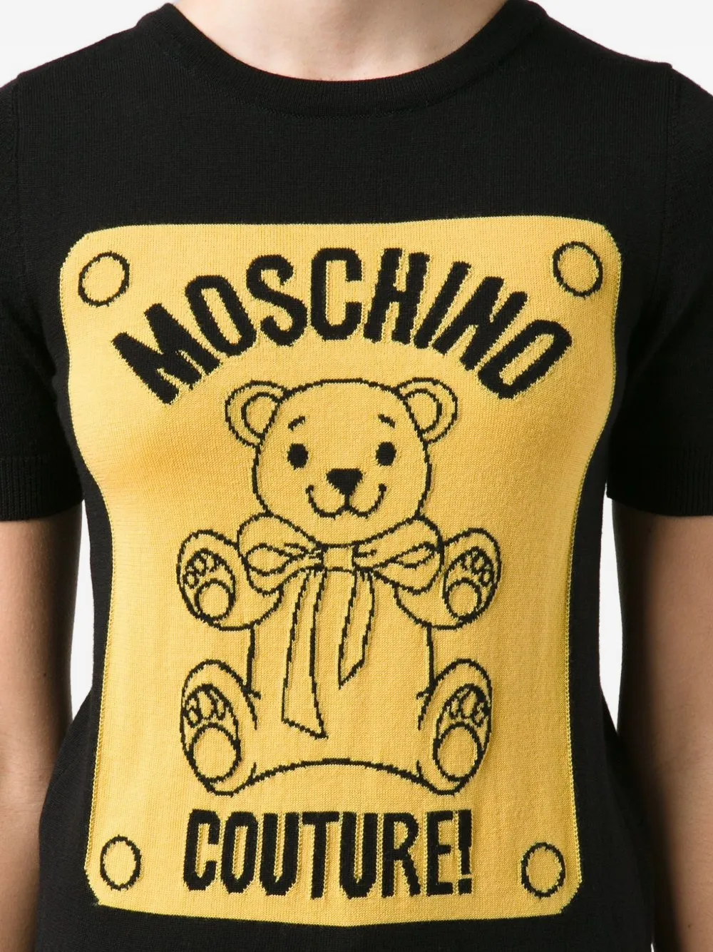 Moschino T-shirt met teddybeer-intarsia Zwart